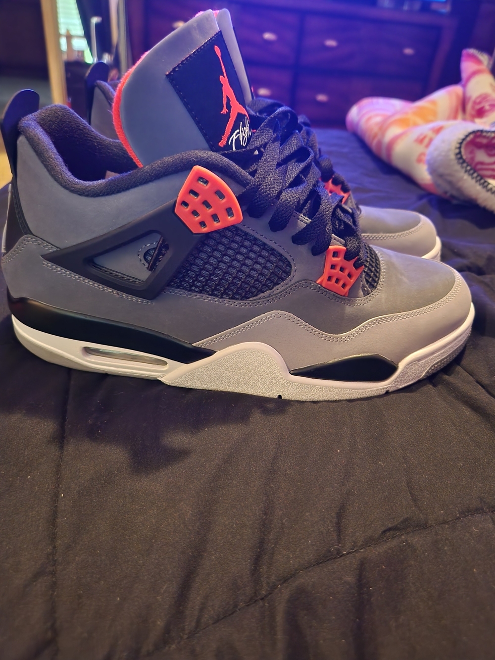 Jordan Sneakers - Grey/Black with Orange Accents - Picture 2 of 5